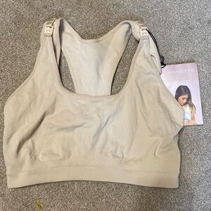 Annette Nude Racerback Pullover Nursing Bra Size XL NWT